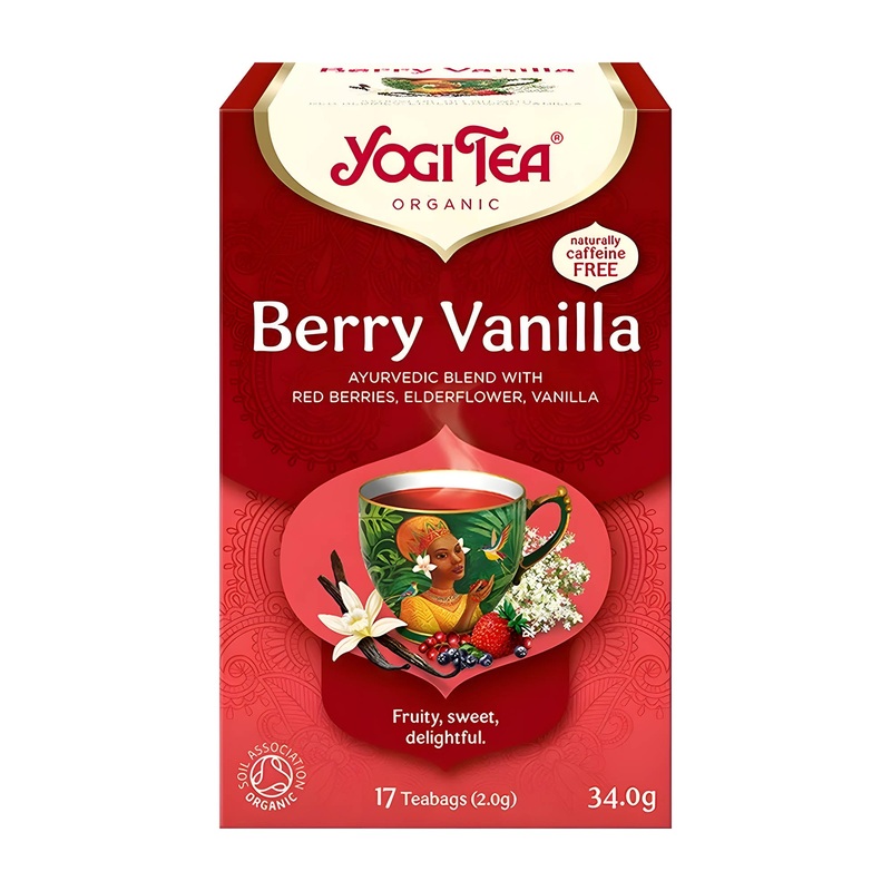 YOGI TEA Berry Vanilla fruit tea, 17 Count