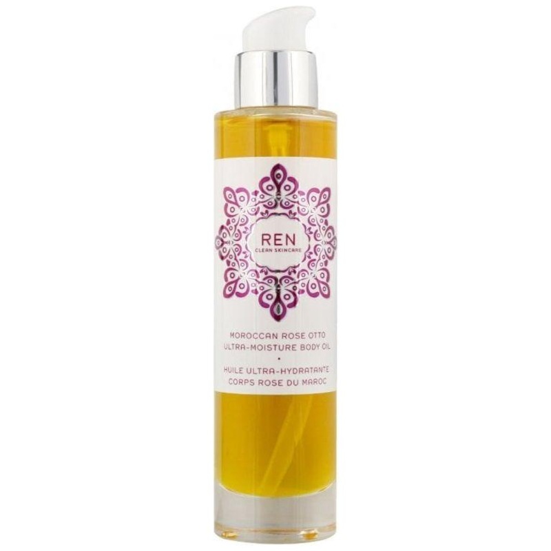 REN Moroccan Rose Otto Ultra-Moisture Body Oil  100ml | Radiance-Boosting Vegan Body Oil for Deep Hydration & Skin Elasticity