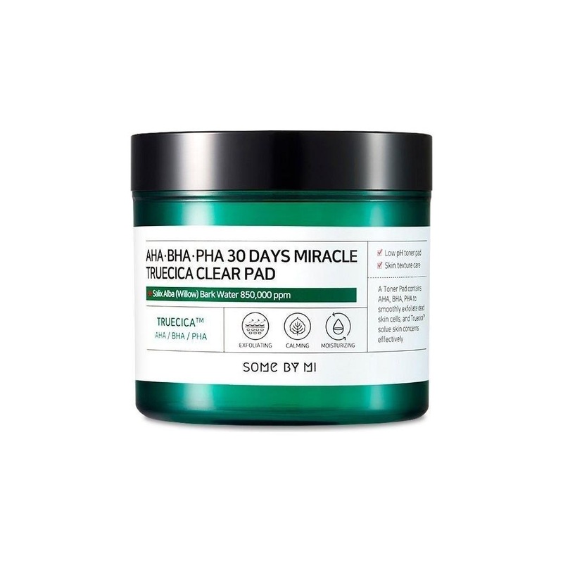 SOME BY MI AHA-BHA-PHA 30 Days Miracle Truecica Clear Cleansing Pad (70 Pads) | Exfoliating & Soothing for Acne-Prone Skin