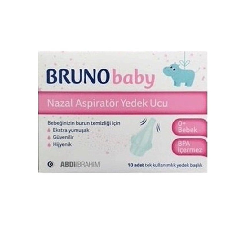 BRUNO Baby Nasal Aspirator Replacement Tips – Soft, BPA-Free, Hygienic & Safe for Newborns (Pack of 10)