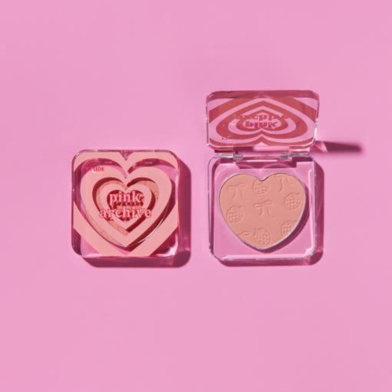 ETUDE Heart Flutter Blusher 4g  #Pinkarchive | Soft Dried Strawberry-Toned Blush for a Natural Flush