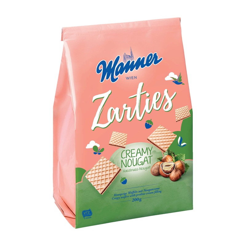 Manner Zarties Creamy Nougat Wafer Bars, 200 g