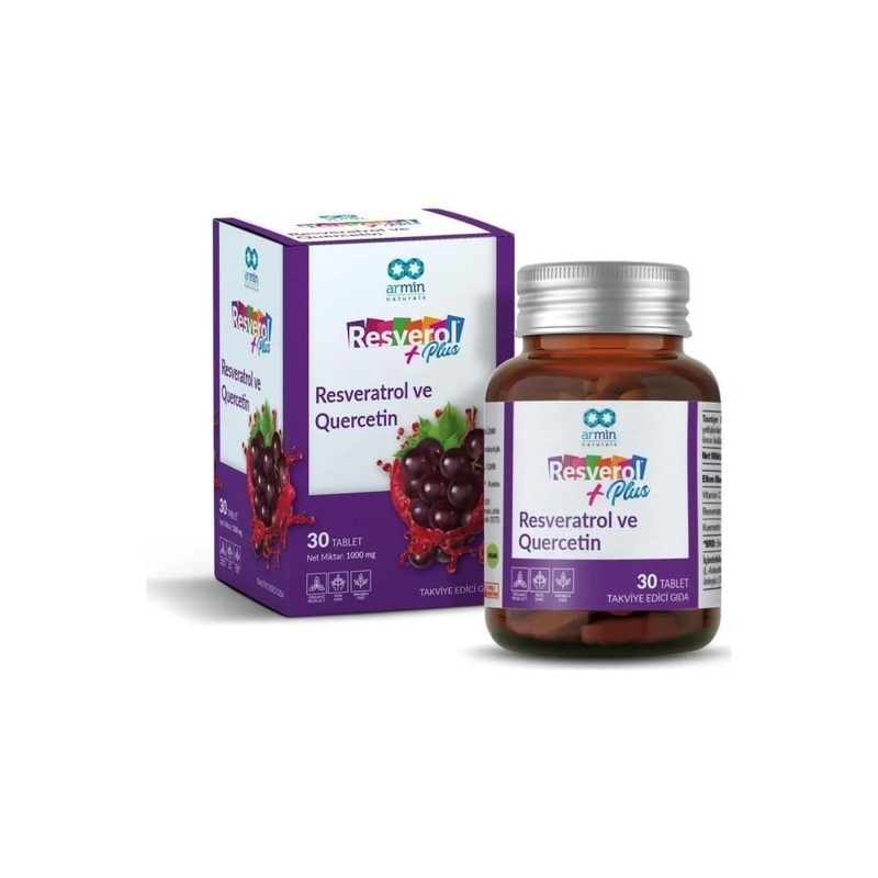 Resverol Plus – Resveratrol & Quercetin Dietary Supplement for Antioxidant Support – 30 Tablets