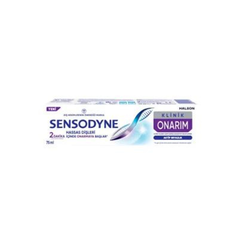 Sensodyne Klinik Onarm Active White Toothpaste: Repair & Whitening for Sensitive Teeth – Enamel Protection, Fluoride, 2.54 fl oz