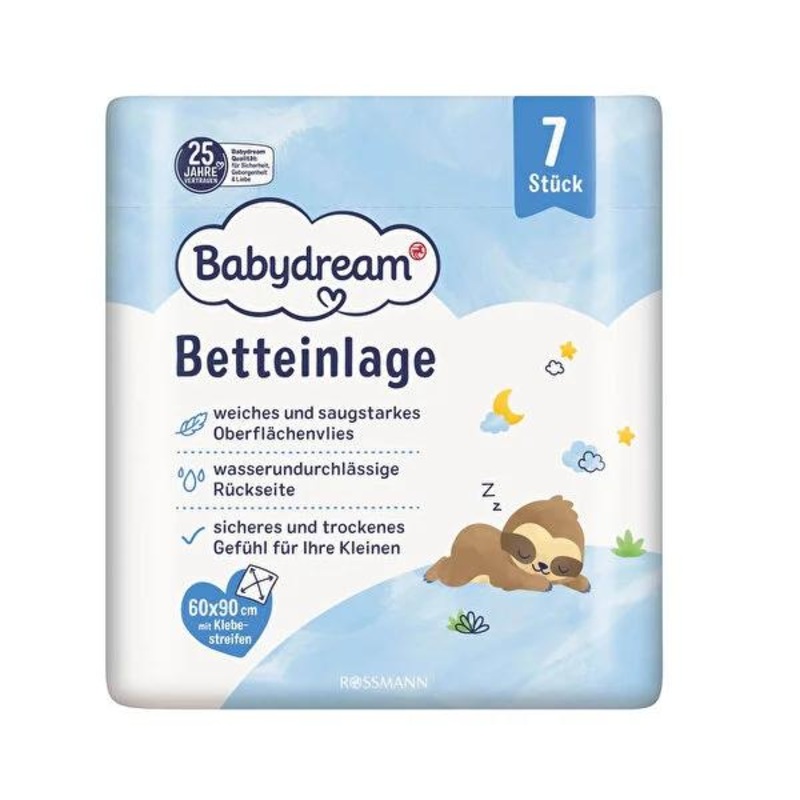 Babydream: 7-Pack Baby Bed Pad 60×90 cm – Ultimate Mattress Protection, Odor Control, Absorbent, Disposable Changing Underpad