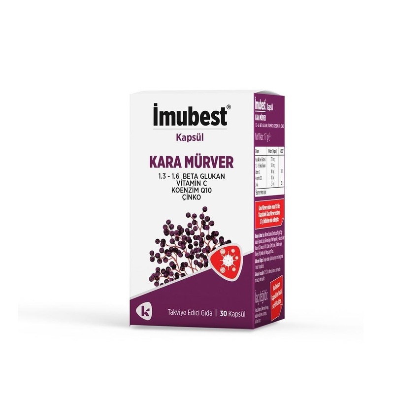 _mubest Dietary Supplement Capsules for Immune Support – 30 Capsules with Black Mrver Extract, Vitamin C, and Zinc