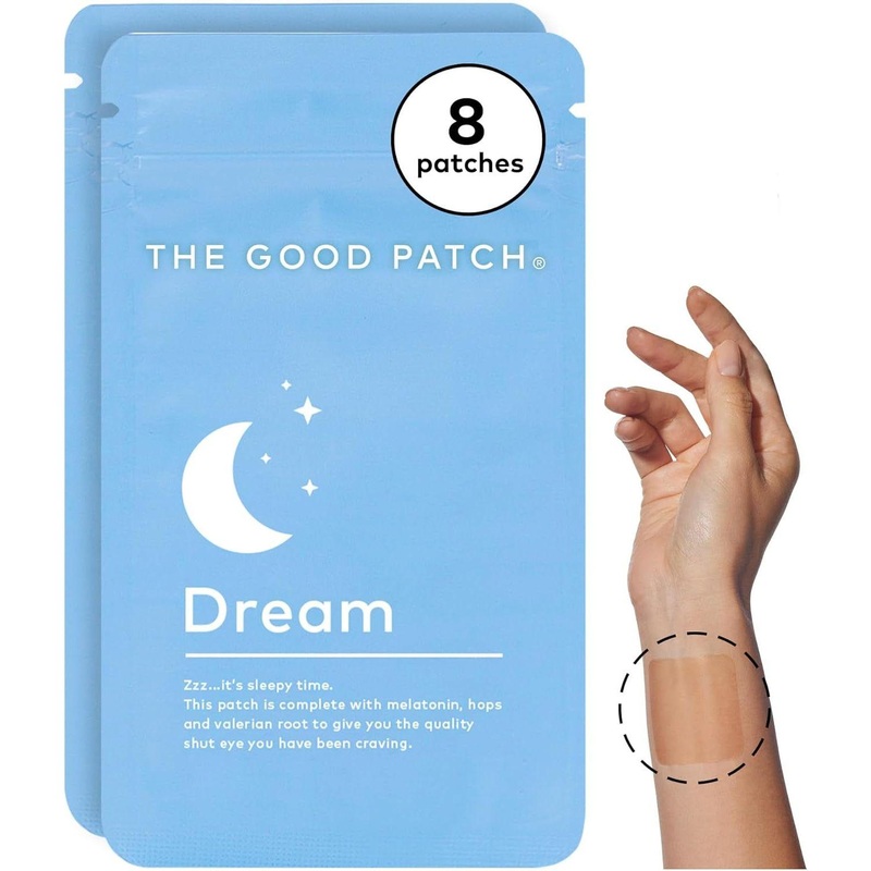 The Good Patch Dream  8 Patches | Plant-Powered Sleep Patch with Melatonin, Hops & Valerian Root 1 Count (Pack Of 8)