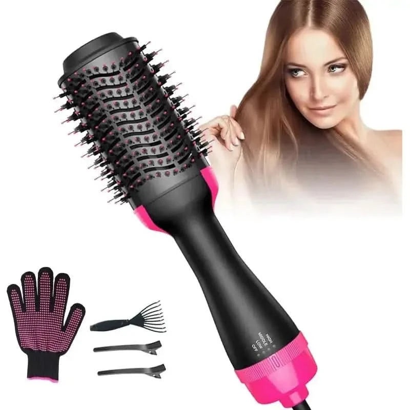 Electric Hair Straightener Comb  1000W | Frizz-Free Styling with Ion Technology Black with Pink US