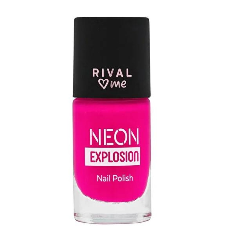 Rival Loves Me Neon Explosion Fuchsia Fizz Nail Polish – Glow-in-the-Dark, UV Reactive, 8ml