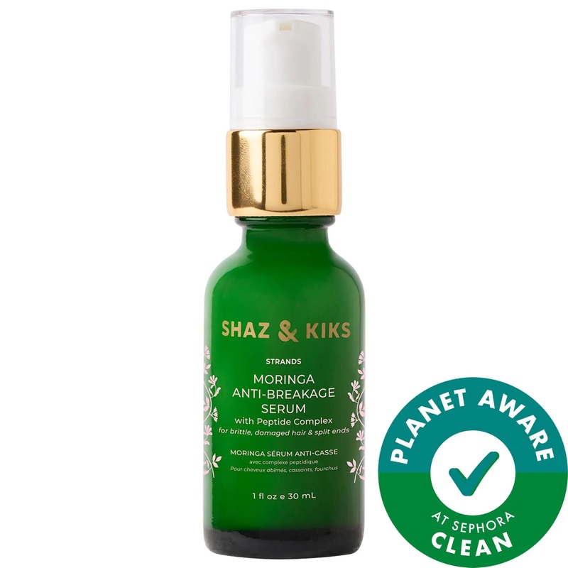 SHAZ & KIKS Moringa Anti-Breakage Hair Serum: Peptide Complex for Frizz Reduction & Damage Repair – Vegan, Ayurvedic Oil Treatment