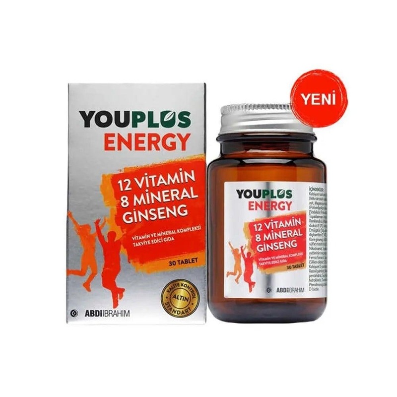 Youplus Energy Vitamin and Mineral Supplement, Ginseng Energy Boost, Guarana Supplement – Multivitamin for Adults, Natural Energy Support