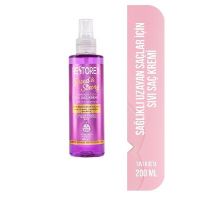 Restorex: Speed & Strong Leave-In Hair Conditioner – Promotes Healthy Hair Growth, Detangles, & Adds Shine – Lightweight Liquid Formula – 6.76 fl oz