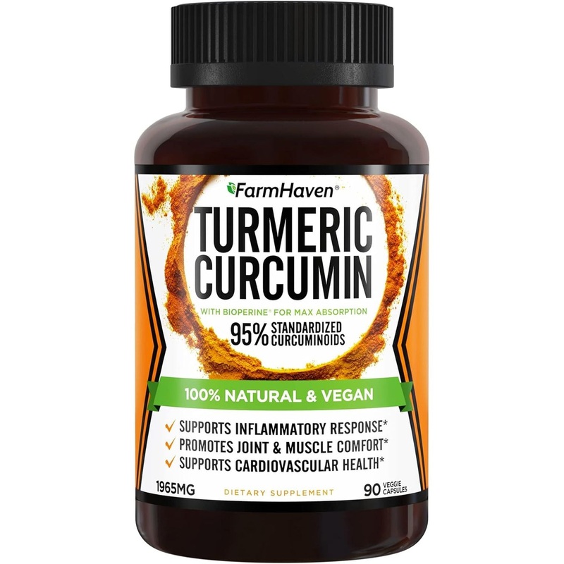 FarmHaven Turmeric Curcumin  90 Capsules | 1965mg High-Potency Joint, Heart & Brain Support with BioPerine