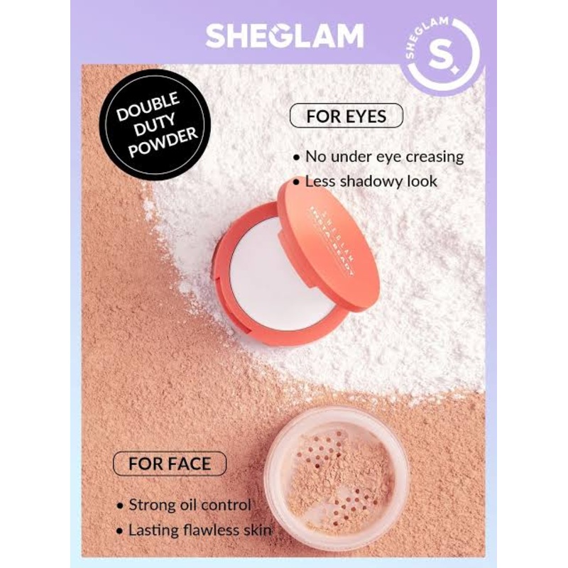 SHEGLAM Insta-Ready Face & Under Eye Setting Powder Duo-BISQUE
