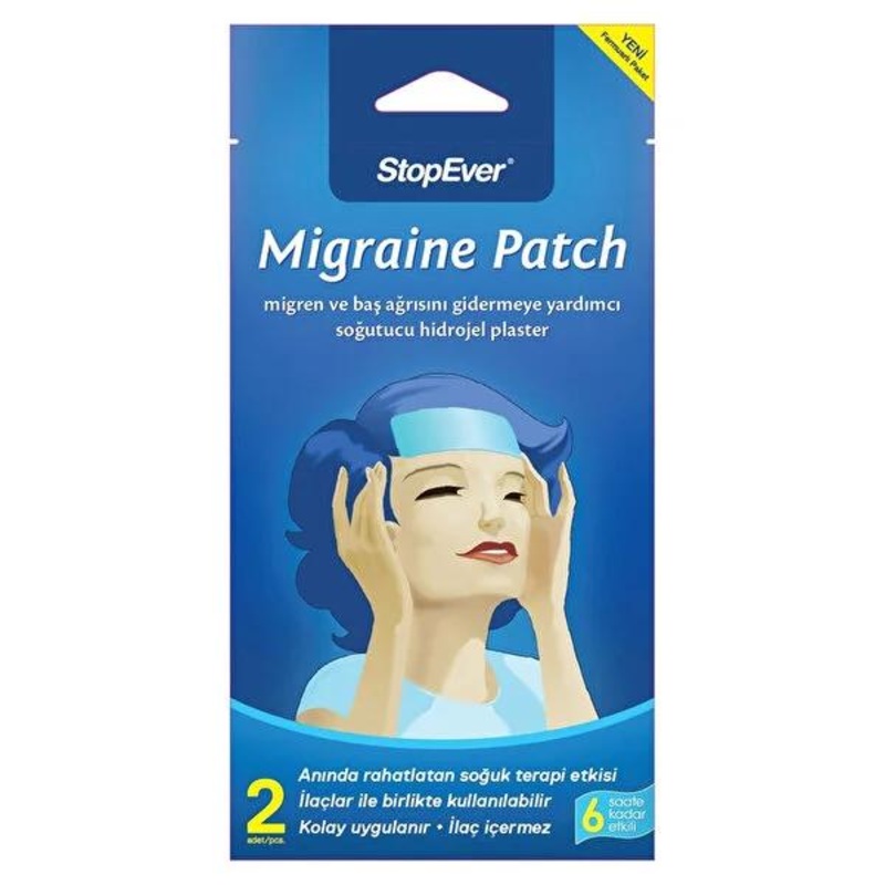 StopEver Migraine & Headache Cooling Patch: Up to 6 Hours of Relief – Natural Headache Remedy, Cooling Therapy for Migraine Relief