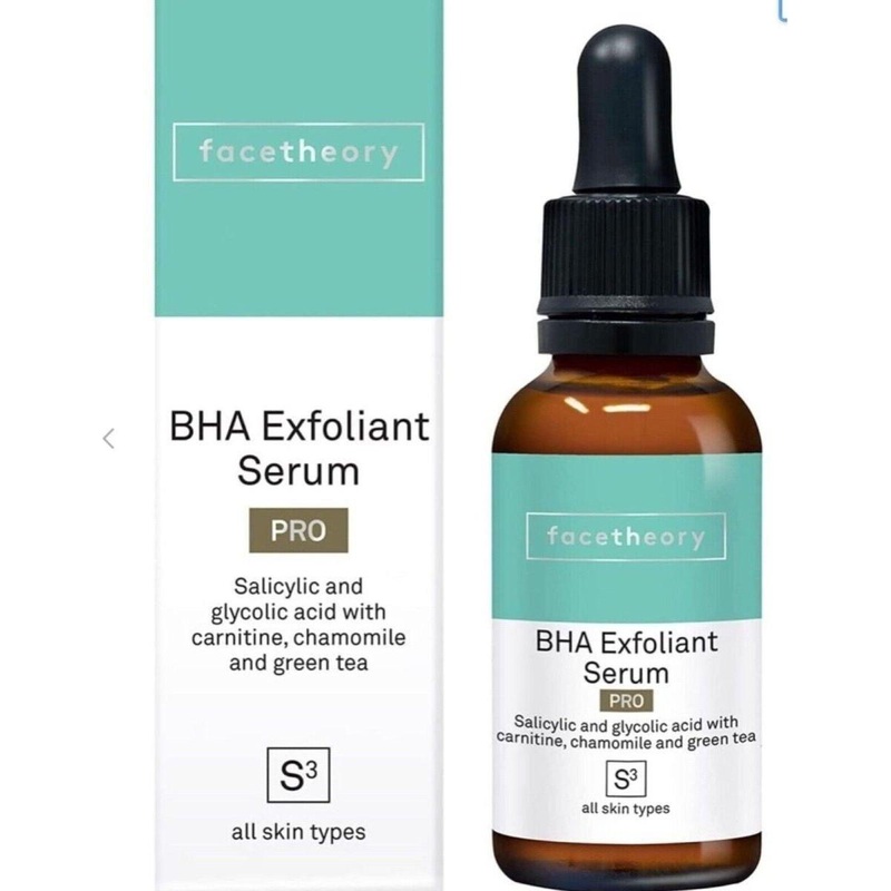 Facetheory BHA Exfoliating Serum S3 Pro  30ml | Advanced Glycolic & Salicylic Acid Exfoliator for Clearer, Smoother Skin