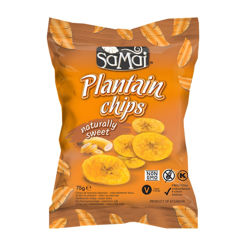 Samai Plantain Chips naturally sweet, 75 g