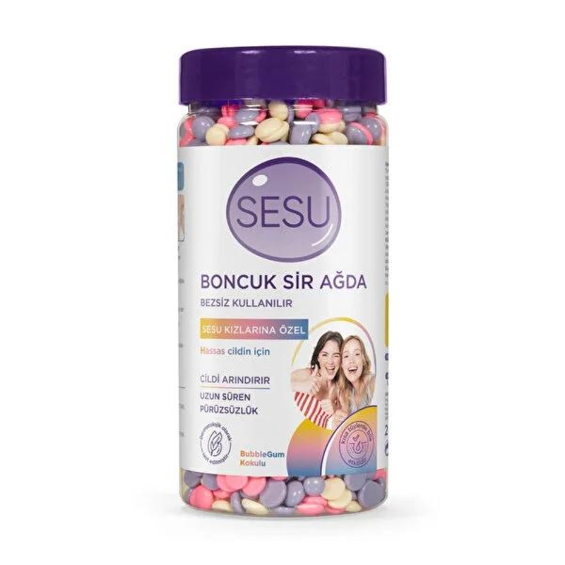 Sesu Bubblegum Bead Wax: Gentle, Strip-Free Hair Removal for Sensitive Skin | Hypoallergenic & Effective on Short Hairs