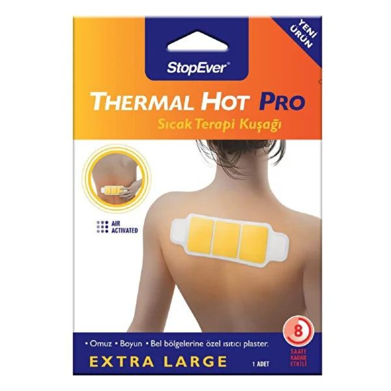 StopEver Thermal Hot Pro: 8-Hour Natural Heat Therapy Patch for Back, Neck & Shoulder Pain Relief