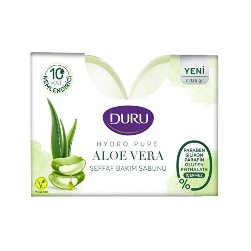 Duru Solid Soap Hydro Aloe Vera – Deep Cleansing, Soothing, and Long-Lasting Fragrance for Sensitive Skin – 2x135g