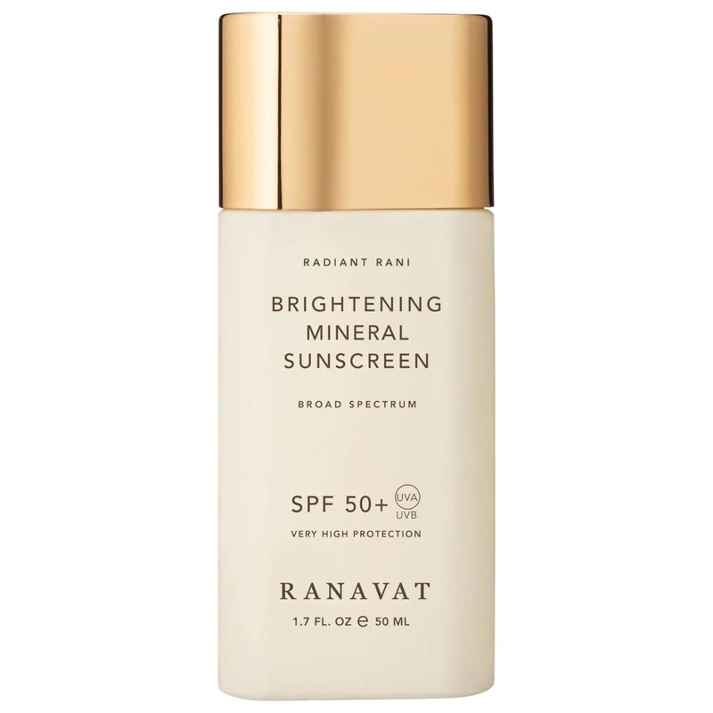 Radiant Rani: Brightening Mineral Sunscreen SPF 50+ with Saffron – No White Cast, Reef Safe, Daily Face Protection for Dark Spots & UVA/UVB