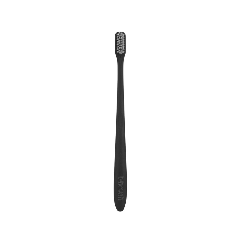 T-Brush Biodegradable Toothbrush Medium Hard Bristles Black – Eco-Friendly Oral Hygiene