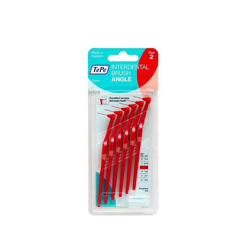 Tepe 0.5mm Red Interdental Brush 6-Pack – Small Dental Brush for Plaque Removal & Gum Health, Effective Flossing Alternative