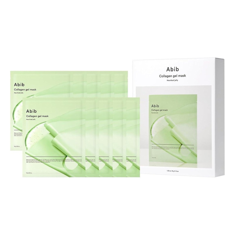 Abib Collagen Gel Mask #Heartleaf Jelly  Calming Vegan Hydrogel Mask for Sensitive Skin  35g x 10ea