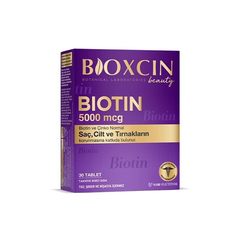 Bioxcin Beauty Biotin 5000 mcg Dietary Supplement for Hair Growth – 30 Tablets