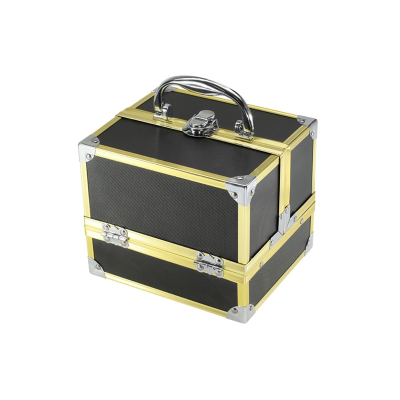 TZCASEFold Open Beauty Carry Case Style AB-14 in Gold, Rose Gold, or Black GBD