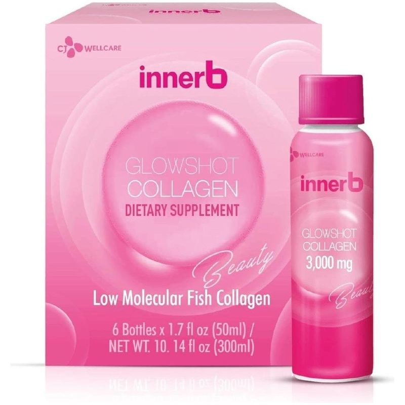 C J Innerb Glowshot Collagen  6 Bottles (50ml Each) | Low-Molecular Marine Collagen for Radiant Skin 10.14 Fl Oz (Pack Of 6)