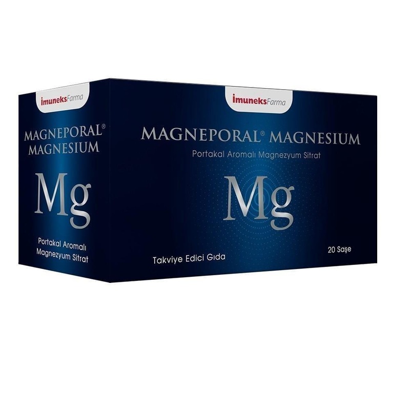 _muneks Farma Magneporal Magnesium Citrate Supplement – 250mg per Sachet, Orange Flavored, 20 Sachets