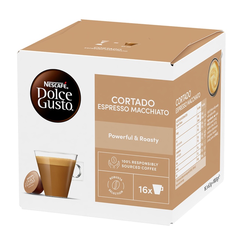 Nescaf Dolce Gusto Cortado Espresso Macchiato coffee capsules, 16 Cups
