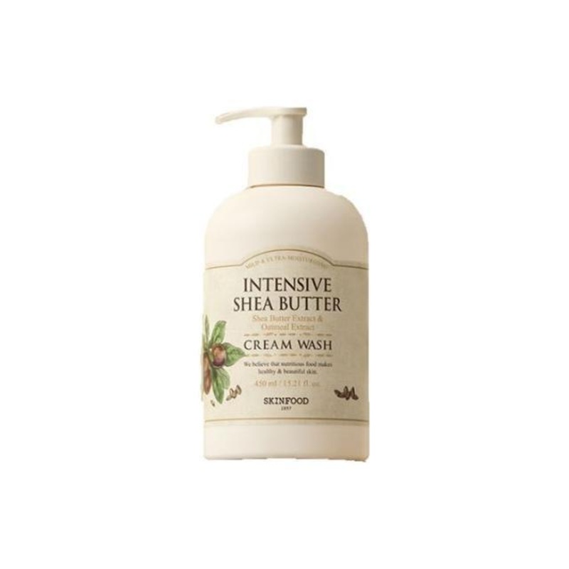 SKINFOOD Intensive Shea Butter Body Cream Wash  450ml | Ultra-Moisturising Honey Bubble Cleanse