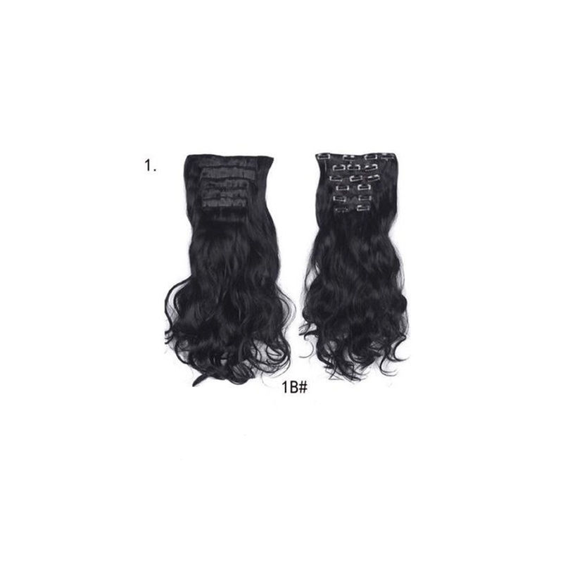 Wavy Hair Extension 6PC Clip in 1B#