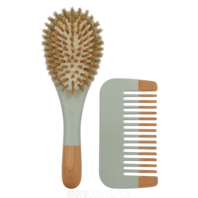 Bachca Paris Baby Blue Brush Set Small Brush/Wood Comb