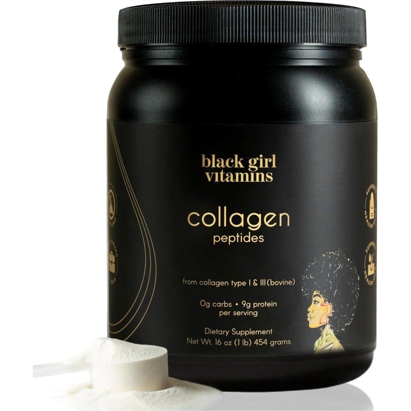 Black Girl Vitamins Collagen Peptides Powder  454g | Grass-Fed Hydrolyzed Collagen for Hair, Skin, Nails & Gut Health