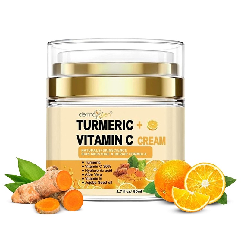 DERMAXGEN Turmeric + Vitamin C Cream  50ml | Brightening & Hydrating Face Moisturiser Turmeric Cream