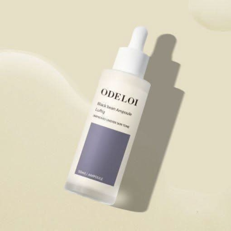 ODELOI Black Bean Ampoule Luftig – 50ml | Brightening & Hydrating Treatment for Dull Skin