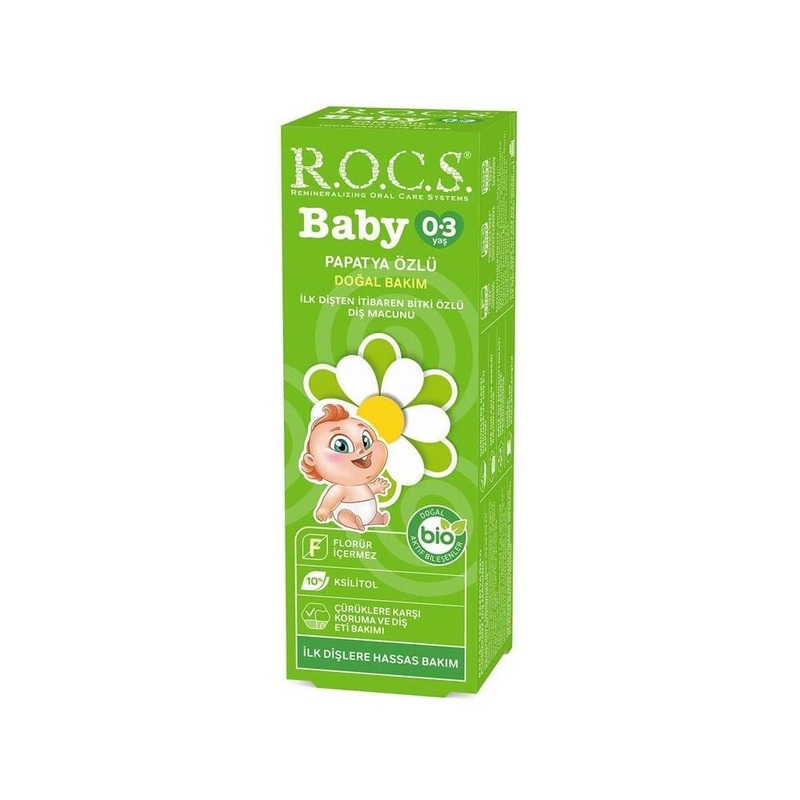 ROCS Baby Toothpaste – Fluoride-Free, Chamomile Extract for Teething Relief, Natural Oral Care for Infants & Toddlers