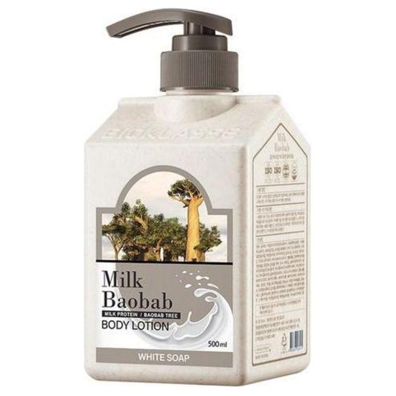 BIOKLASSE MILK BAOBAB Body Lotion  White Soap  500ml | Lightweight, pH-Balanced Daily Hydration
