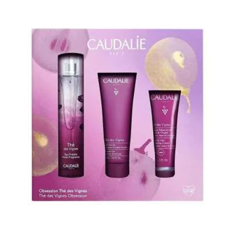 Caudalie The des Vignes Perfume/Body Care Set: Luxurious Moisture & Gentle Fragrance – Gift Set with Shower Gel, Body Lotion & Long-Lasting Perfume