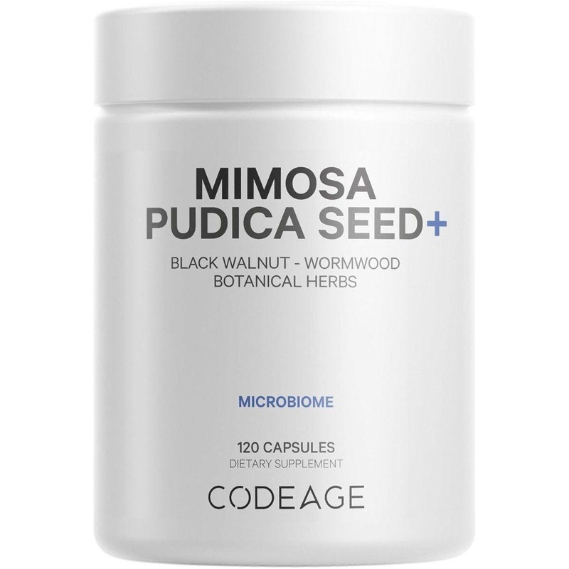 Codeage Organic Mimosa Pudica Seed  120 Vegan Capsules | Detox Cleanse with Black Walnut, Wormwood & Ayurvedic Botanicals 1