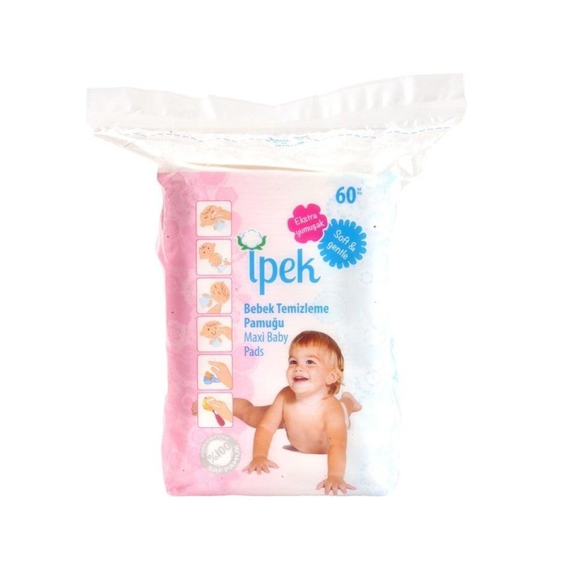 _pek Baby Cleaning Pads 60 Count – Gentle, Hypoallergenic, and Natural for Sensitive Skin