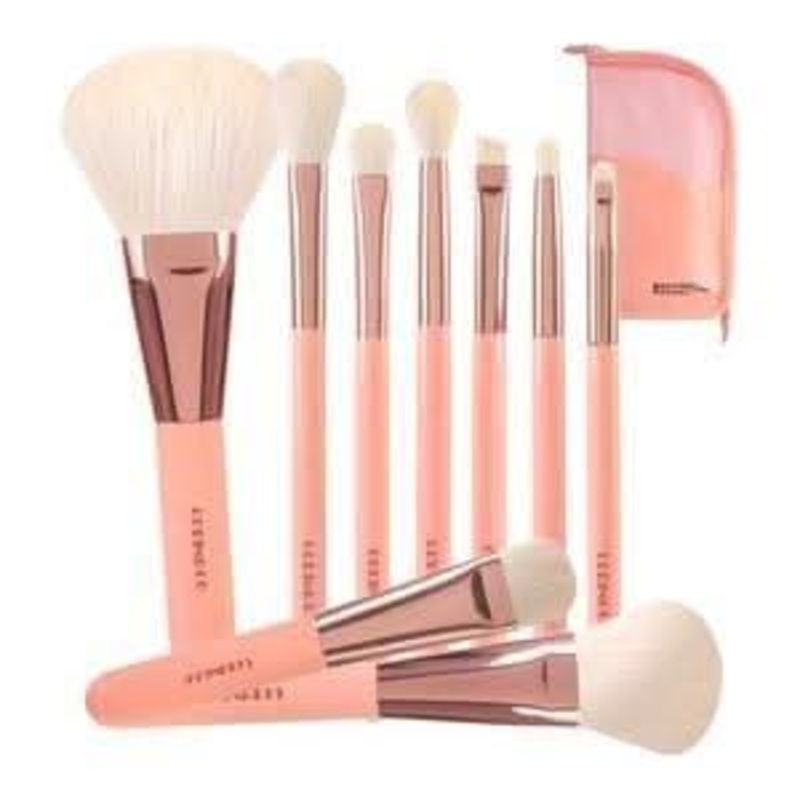 CORINGCO Rose Book Watercolor Brush Set | 9-Piece Vegan Makeup Brush Collection