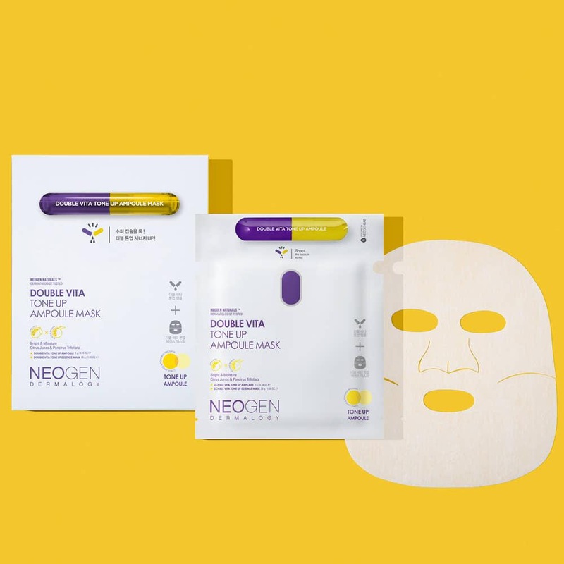 NEOGEN Dermalogy Double Vita Tone Up Ampoule Mask  30g x 5ea | Nourishing, Hydrating, & Radiance-Boosting
