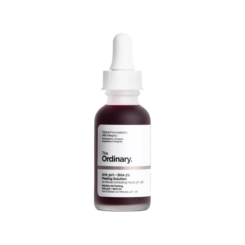 The Ordinary AHA 30% + BHA 2% Peeling Solution  30ml | 10-Minute Exfoliating Facial for Radiant Skin
