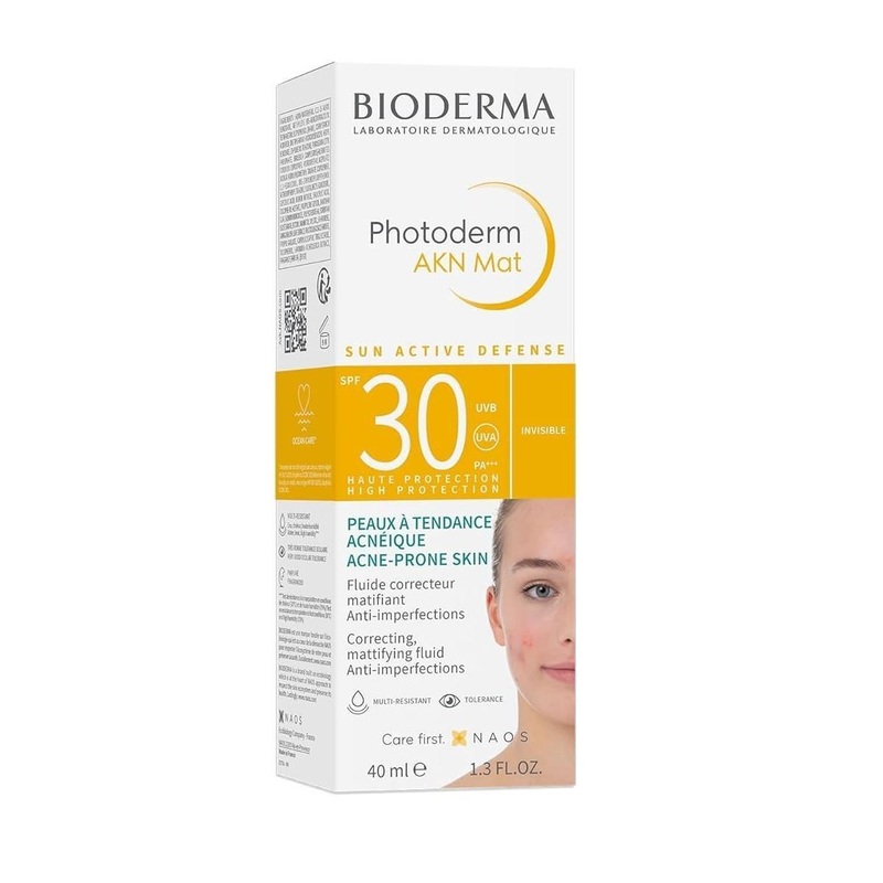 Bioderma Photoderm AKN Mat SPF30 Sunscreen Cream for Oily Skin – Mattifying, Hypoallergenic, SPF 30 Protection