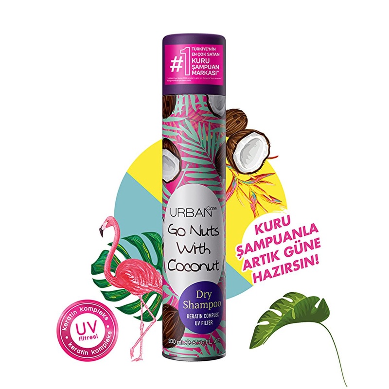 Urban Care Go Nuts Coconut Dry Shampoo: Volumizing Oil Absorbing Hair Refresher Spray for Quick, Clean Hair & Volume Boost – 6.76 fl oz