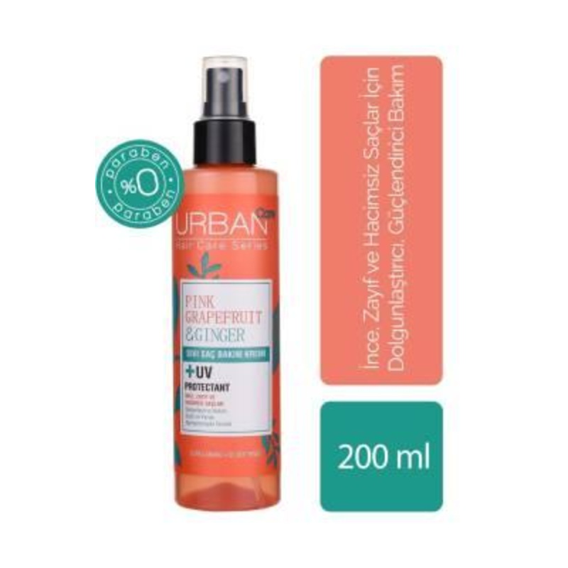 Urban Care Leave-in Hair Cream with Pink Grapefruit & Ginger – 200ml, Paraben-Free, Hair Volume Enhancer
